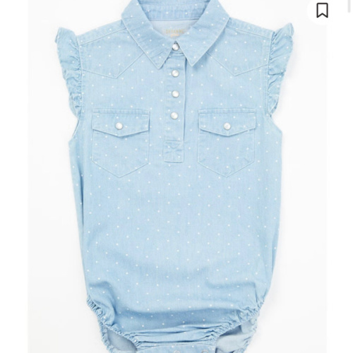 Shyanne Infant Girls' Chambray Flutter Western Onesie 6-9 Months