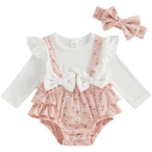 Socutebabe Baby Girl Floral Romper Dress Newborn 0 3 6 12 18 Months Clothes Outfit