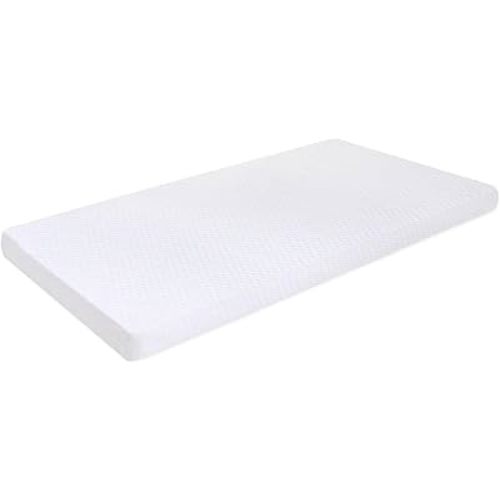 Milliard 2-Inch Ventilated Memory Foam Crib and Toddler Bed Mattress Topper with Removable Waterproof 65-Percent Cotton Non-Slip Cover - 52" x 27" x 2" White