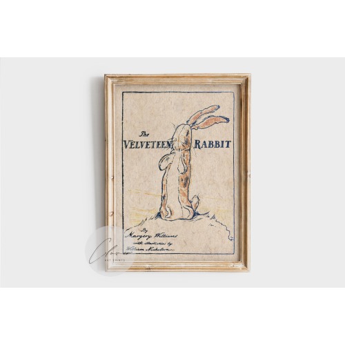 The Velveteen Rabbit Book Cover Art Print | Bookish Gift for Book Lovers and Bookworm | Vintage Digital Printable | Classic Kids Books