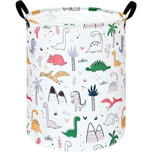 Dinosaur Pattern Shelf Nursery Storage Basket Laundry Basket Laundry Hamper with Handles,Baby Toys Storage Box and Bins Toys Gift Basket for Boys and Girls