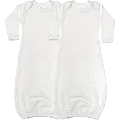 Baby Long Sleeve Sleeper Gowns (Set of 2 -LG3800) White 0-3 months