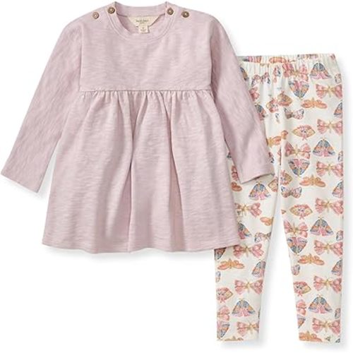 Burt's Bees Baby Baby Girls Top and Pant Set, Tunic and Leggings Bundle, 100% Organic Cotton