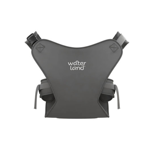 WaterLand Baby Carrier - Innovative Carrier You Can Use Both in Water & Land - Waterproof Infant Chest Holder with Adjustable Straps, Lightweight Toddler Harness for Pool & Beach (Grey)