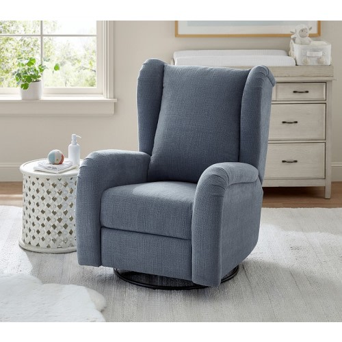 Plush Wingback Swivel Glider Recliner