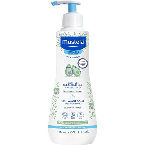 Mustela Baby Gentle Cleansing Gel - Baby Hair & Body Wash - with Natural Avocado fortified with Vitamin B5 - Biodegradable Formula & Tear-Free - 1 or 2-Pack - Various Sizes