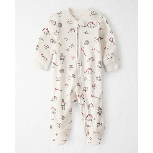 Baby Organic Cotton Sleep & Play Pajamas in Little Loves Print - Little Planet | Carter's