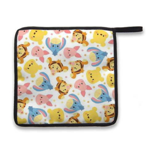 Winnie The Pooh Cartoon Kitchen Dish Drying Mat Water Absorbent Insulation Tableware Protector Bathroom Counter Mat Dish Rack Mat 8.78x8.78 Inch