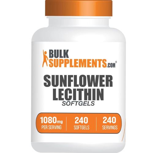 BulkSupplements.com Sunflower Lecithin Softgels - Lecithin Supplement, Sunflower Lecithin 1080mg - Vitality Support, Gluten, 1 Softgel per Serving, 240 Count (Pack of 1)