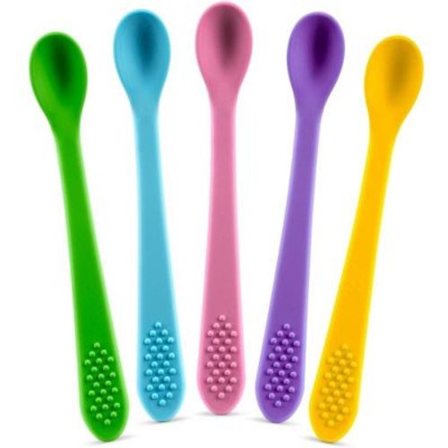 Baby Spoons - Infant Spoons First Stage - Silicone Baby Spoon For Self Feeding - First Stage Baby Feeding Spoon Set Gum Friendly - BPA Free