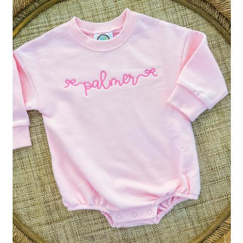 Toddler or baby personalized bow sweatshirt bubble