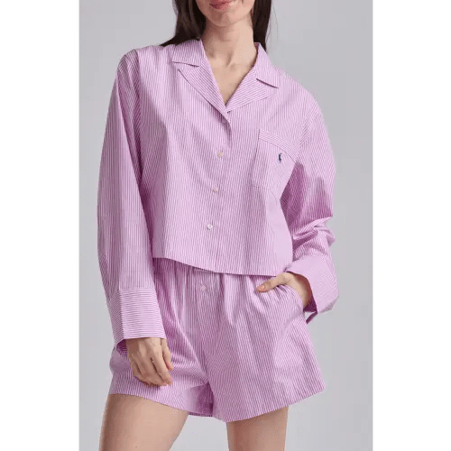 Crop Cotton Poplin Short Pajamas