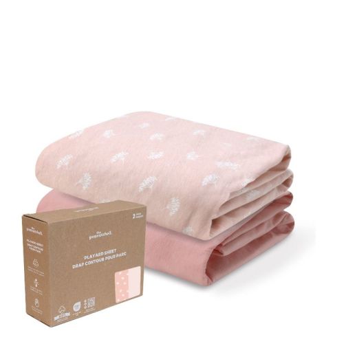 Solid Organic Cotton Playard Sheets for Baby Girls, 2 Pack