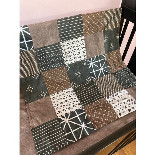 Custom Baby Bedding in earth tones of green, brown and tan, boho crib bedding set, nursery decor, baby shower gift, neutral colors, bohemian