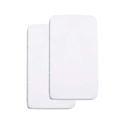 BreathableBaby All-in-One Fitted Sheet & Waterproof Cover for Cradle Mattresses, 2-Pack, White