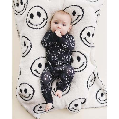Bamboo Zip Romper | Electric Smiley
