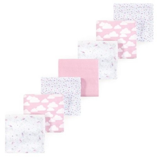 Luvable Friends Hudson Baby Cotton Poly Flannel Receiving Blankets 7pk, Dreamy Unicorn