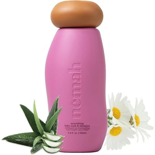 Nemah Baby Soap And Shampoo, 2 In 1 Baby Wash For Hair And Body, Tear Free Shampoo And Body Wash With Chamomile Aloe Vera Jojoba Oil, For Newborn And Toddlers, Vegan, Baby Bath Essentials, 9.8 Fl Oz