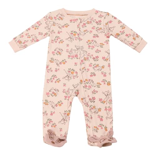 Magic Threadz Disney Clothes Baby Girls Quilted Footie Coveralls Winnie the Pooh, Bambi and Marie Printed Onesie (0/3M-6/9M)