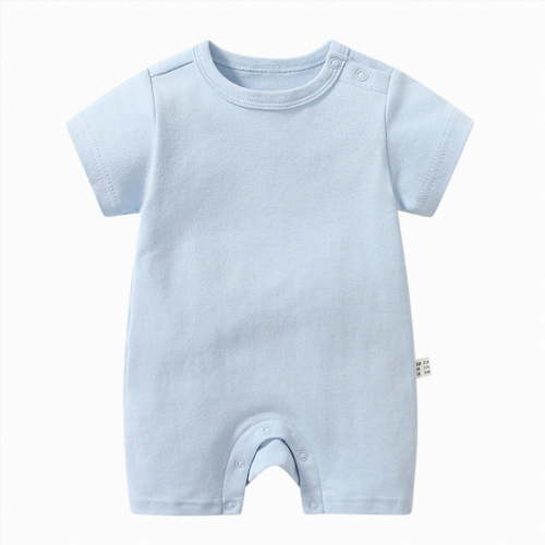 Ccpelsie Infant Baby Girl Clothes Newborn Boys Romper Summer Outfit Ruffle Short Sleeve Jumpsuit Romper Cute Baby Outfit(Light Blue,0-3 Months)