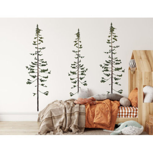 Red Barrel Studio® Watercolor Pine Tree Forest Decals Woodland - Nursery Décor Stickers - Set of 3 Trees #3252 & Reviews | Wayfair