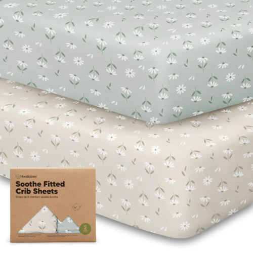 Soothe Fitted Crib Sheet - Daisies