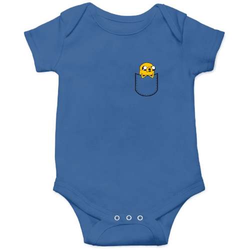 Adventure Time Pocket Jake Onesies Kids's Short Sleeve Onesie 12M Royal sold by Varun Gupta | SKU 24451545 | Printerval