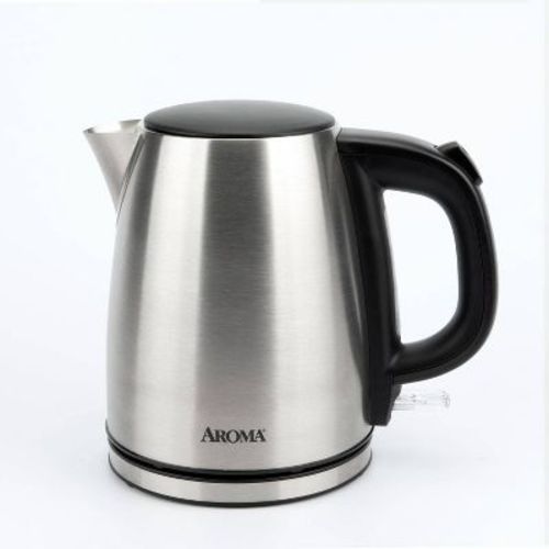 Aroma 1L Electric Water Kettle - Stainless Steel: Tea Kettle, Water Heater, Overheat Protection, 360° Rotating Base