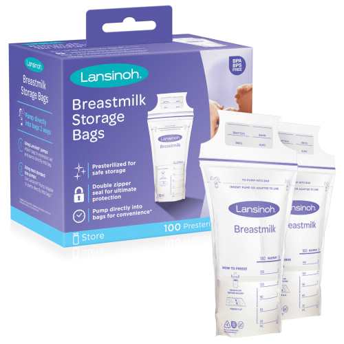 Lansinoh Breastmilk Storage Bags for Breastfeeding Moms, 100 Count