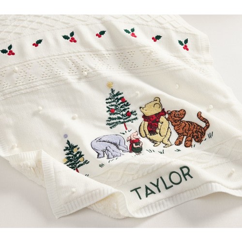 Disney's Winnie the Pooh Holiday Heirloom Baby Blanket