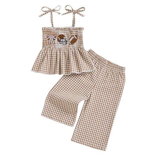 VISGOGO Infant Baby Toddler Girls Clothes Solid Color Sleeveless Camisole Linen Pants Set Baby Summer Outfits