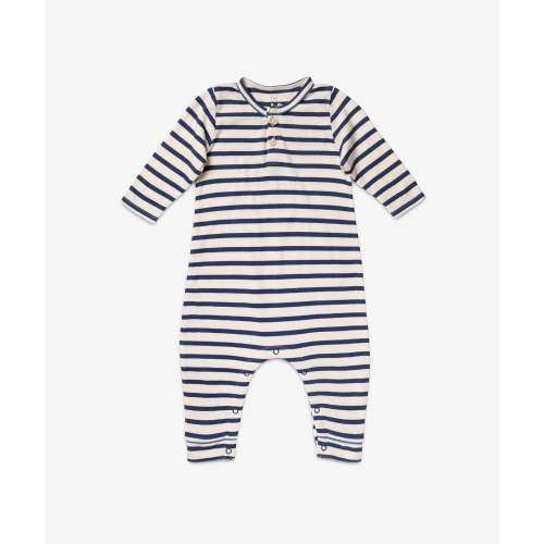 Campbell Romper, Navy Stripe