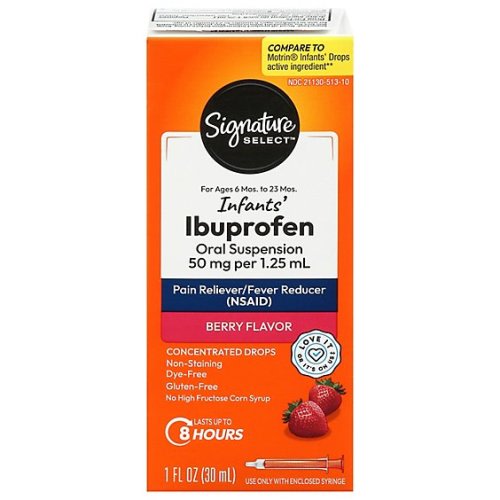 Signature Select/Care Ibuprofen Pain Reliever Fever Reducer Infant Berry 50mg /1.25ml Berry - 1 Fl. Oz.