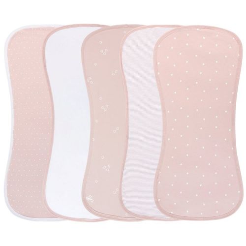 Ely's & Co. Hourglass Shape Fleece Burp Cloths Pink Tulip Collection 5 Piece Set