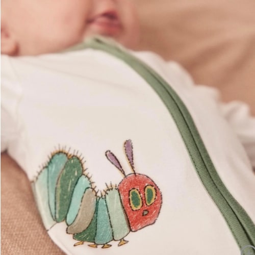 Very Hungry Caterpillar Clever Zip Baby Pajamas white / 0-3 months