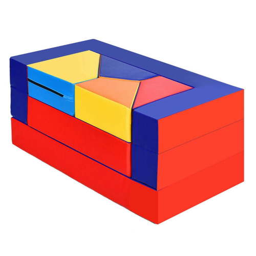 Spaco 8 Pieces 4-in-1 Crawl Climb Foam Shapes Toddler Kids Playset, Kids Couch for Kids