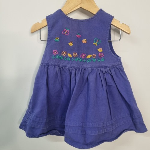 VTG Gymboree Rainbow Tag Purple Dress Floral Bee Butterfly Embroidered 12 18 m