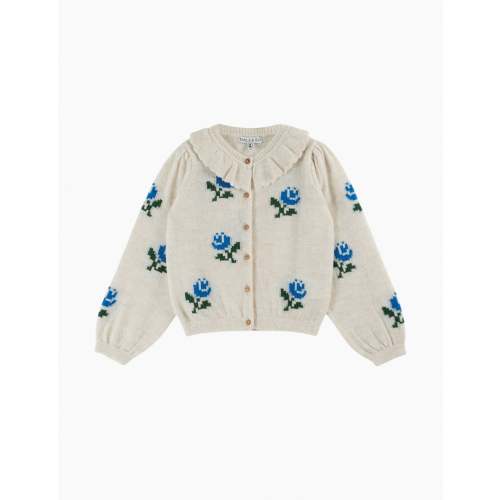 Flowers Cardigan in Ecru