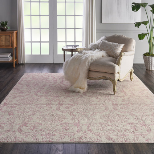 Charlton Home® Yurig Abstract Ivory/Pink Area Rug & Reviews | Wayfair