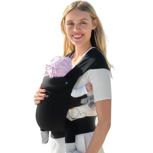 GROWNSY Baby Carrier Newborn to Toddler, Cozy Baby Wraps Carrier, Ergonomic Baby Carrier with Head Support, Black