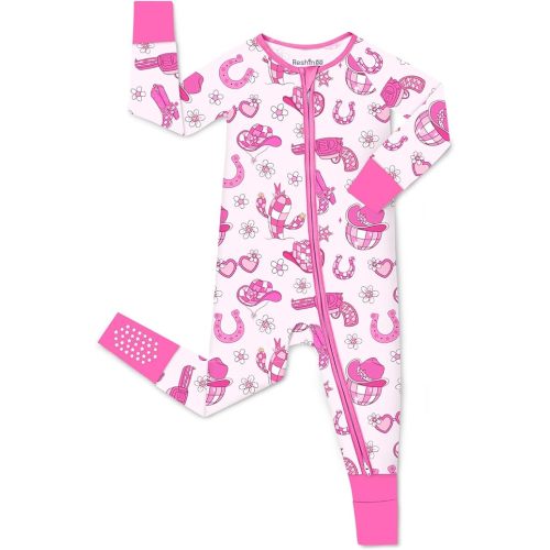 babee Reshinee Viscose Derived from Bamboo Baby Footie Pajamas Convertible Newborn Sleeper for Baby Girl Zipper Onesie 0-24M