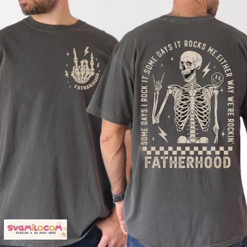 Fathers Day Dad Shirt, Fatherhood Shirt, Fathers Day Gift, Skeleton Dad Shirt, Retro Rocker Dad Shirt, Cool Dad Club Shirt, Gift For Husband