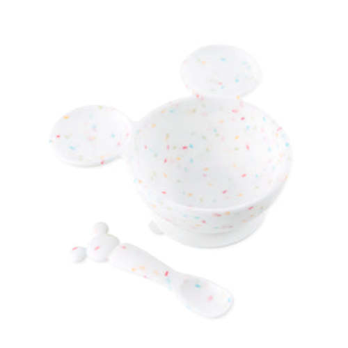 Mickey Mouse Vanilla Sprinkle Silicone Baby Bowl & Spoon Set | Bumkins