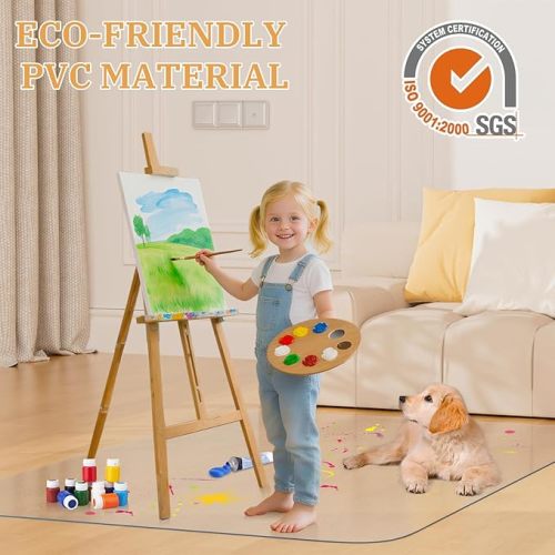 Office Chair Mat for Hardwood Floor, 46" x 60" Clear Plastic Floor Protector, Heavy Duty Non-Slip Mat
