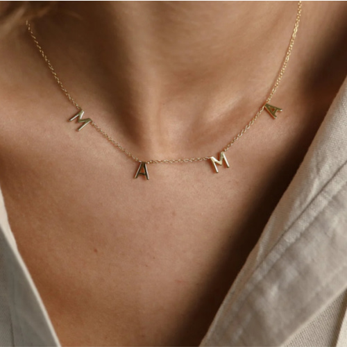 Custom Mama Spaced Letter Necklace | Caitlyn Minimalist