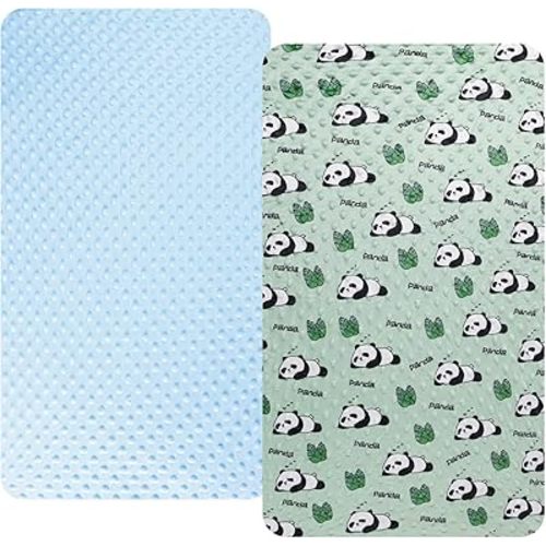 Dot Bassinet Sheet Set 2 Pack Stretch Fitted Cradle Sheets,Ultra Soft