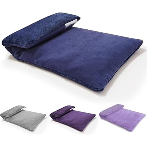 Microwavable Heating Pad with Washable Cover 13x7 Inch Flaxseed Microwave Hot Pack, Lavender Scent, Moist Warm Compress for Relaxation, Non-Electric & Portable