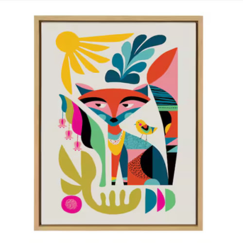 Kate and Laurel Sylvie 18 in. x 24 in. MidCentury Framed Canvas Wall Art 219189