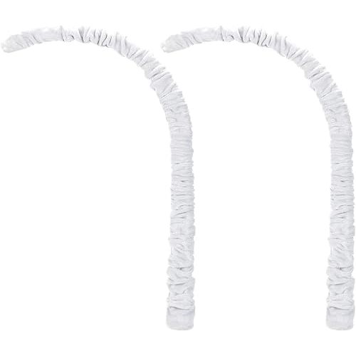 Tatuo 2 Pieces Nursery Crib Mobile Arm Cover Baby Crib Mobile Bed Bell Holder Cover Infant Music Box Toy Holder Cover Wind Chime Bracket Fabric Cover for Crib Mobile Arm DIY Mobile (White)