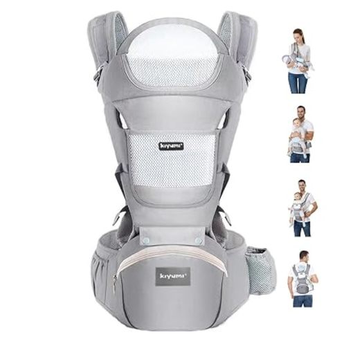 KIYUMI 6-in-1 Baby Carrier Newborn to Toddler with Hip Seat Ergonomic
